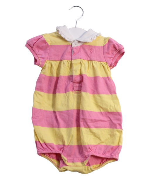 A Pink Short Sleeve Bodysuits from Ralph Lauren in size 6-12M for girl. (Front View)