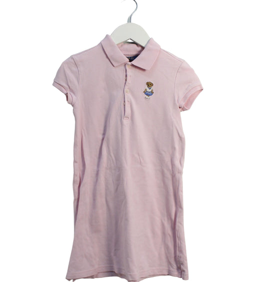 A Pink Short Sleeve Dresses from Polo Ralph Lauren in size 6T for girl. (Front View)