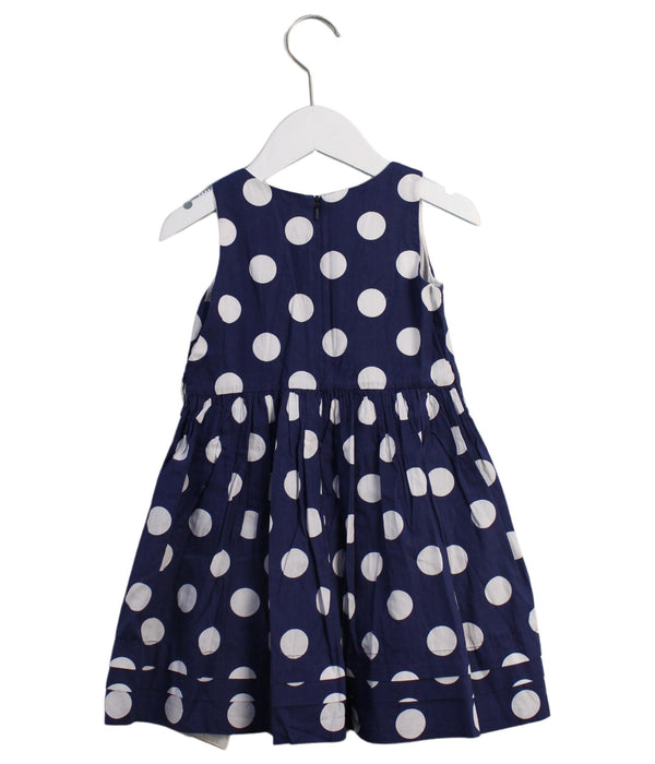A Navy Sleeveless Dresses from Monnalisa in size 4T for girl. (Back View)