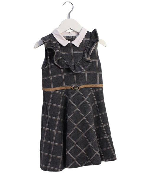 A Grey Sleeveless Dresses from Janie & Jack in size 4T for girl. (Front View)