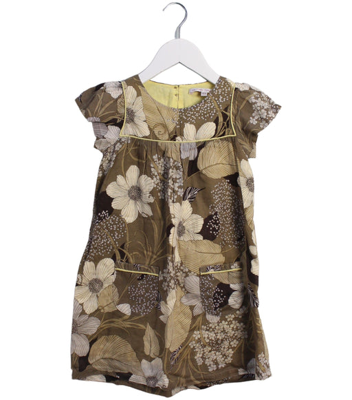 A Brown Short Sleeve Dresses from La Petite Caravane in size 2T for girl. (Front View)