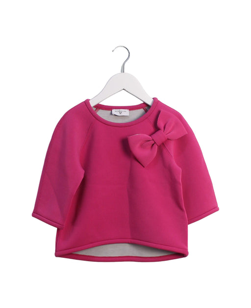 A Pink Crewneck Sweatshirts from Monnalisa in size 6T for girl. (Front View)