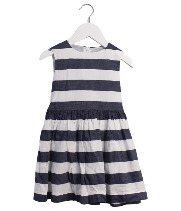 A Navy Sleeveless Dresses from Il Gufo in size 3T for girl. (Front View)