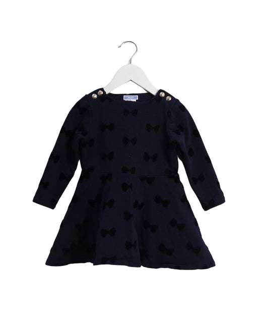 A Navy Long Sleeve Dresses from Jacadi in size 4T for girl. (Front View)