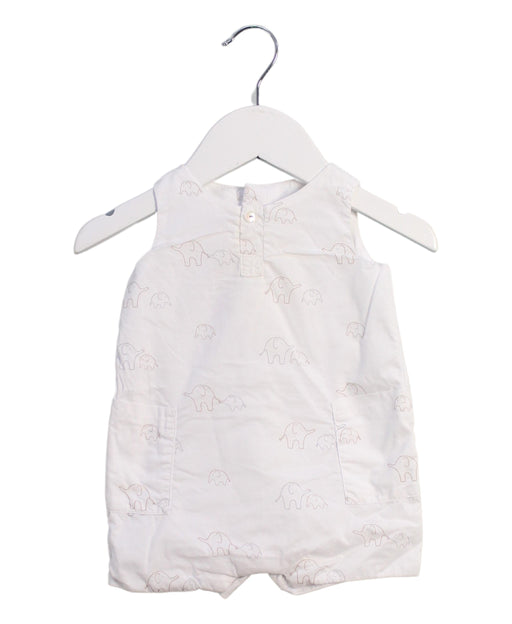 A White Sleeveless Rompers from Jacadi in size 0-3M for boy. (Front View)