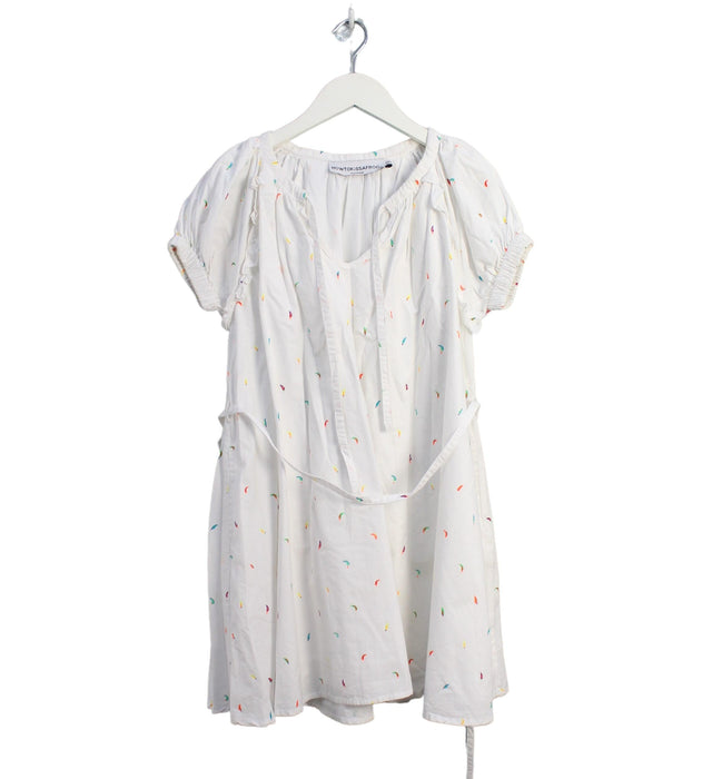 A White Short Sleeve Dresses from HOWTOKiSSAFROG in size 12Y for girl. (Front View)