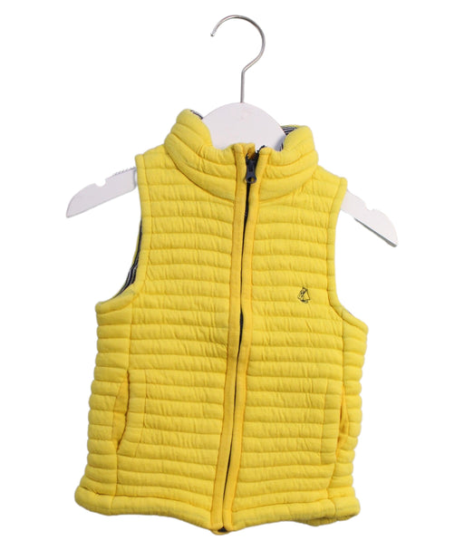 A Yellow Outerwear Vests from Petit Bateau in size 4T for boy. (Front View)