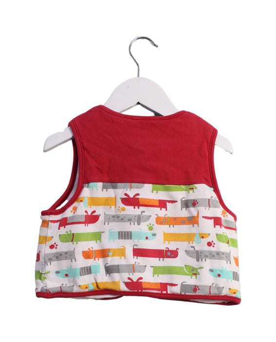 A Red Outerwear Vests from Mides in size 18-24M for boy. (Back View)