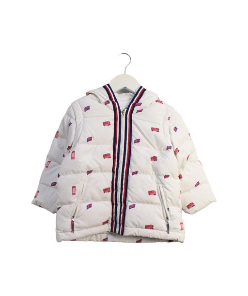 A Ivory Puffer/Quilted Jackets from Nicholas & Bears in size 2T for boy. (Front View)