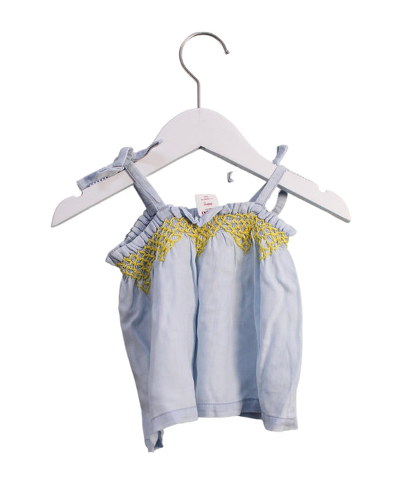 A Blue Sleeveless Tops from Seed in size 0-3M for girl. (Back View)