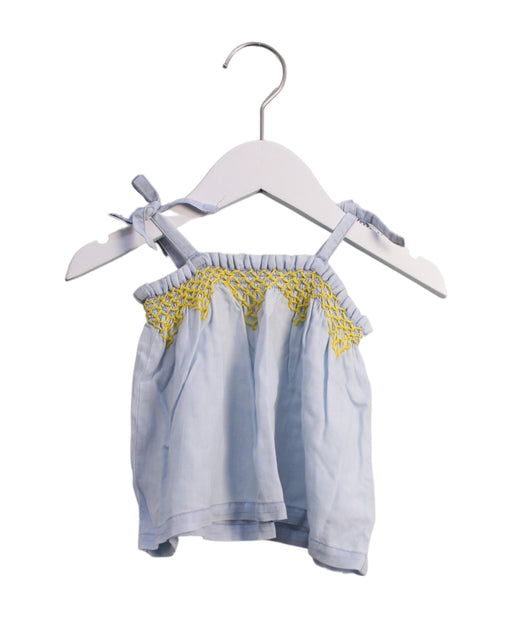A Blue Sleeveless Tops from Seed in size 0-3M for girl. (Front View)