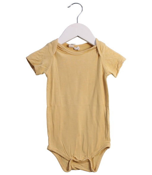 A Yellow Short Sleeve Bodysuits from Kyte Baby in size 6-12M for girl. (Front View)