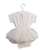 A Ivory Short Sleeve Bodysuits from Rock Your Baby in size 3-6M for girl. (Back View)