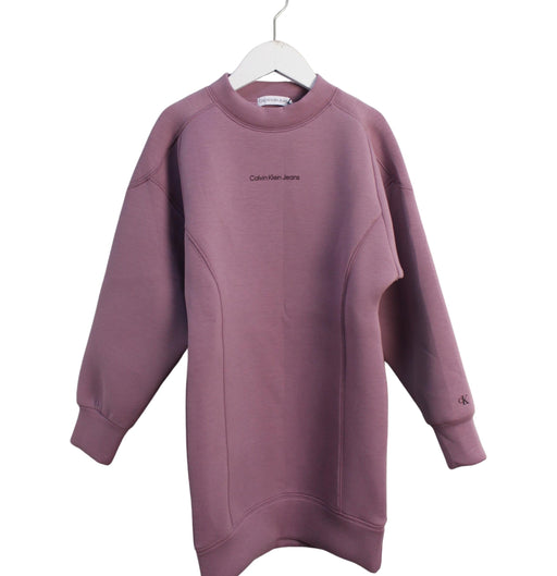 A Purple Sweater Dresses from Calvin Klein in size 8Y for girl. (Front View)