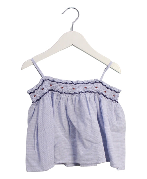 A Blue Sleeveless Tops from Bonpoint in size 12-18M for girl. (Front View)