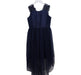 A Navy Sleeveless Dresses from Monsoon in size 13Y for girl. (Back View)