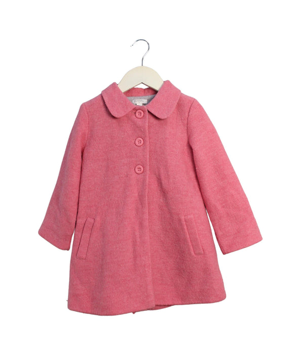 A Pink Coats from Purebaby in size 3T for girl. (Front View)