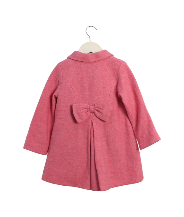 A Pink Coats from Purebaby in size 3T for girl. (Back View)