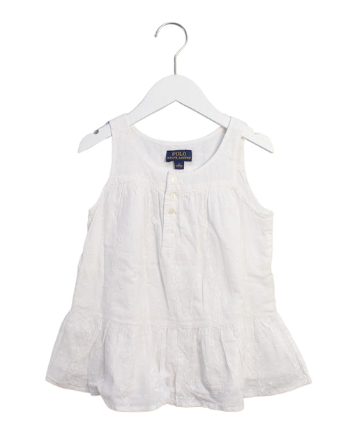 A White Sleeveless Tops from Polo Ralph Lauren in size 6T for girl. (Front View)