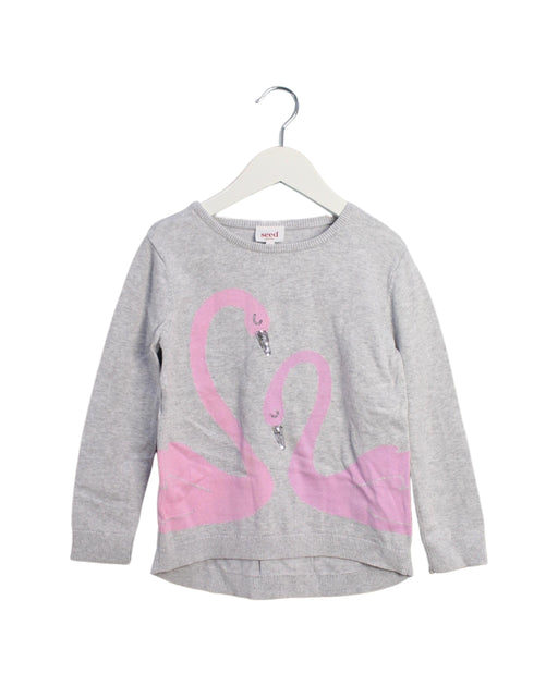 A Grey Crewneck Sweatshirts from Seed in size 5T for girl. (Front View)