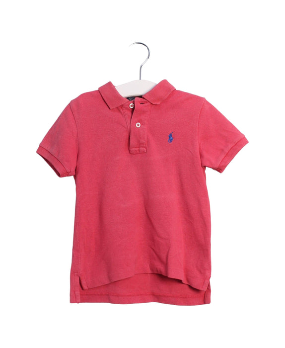 A Pink Short Sleeve Polos from Polo Ralph Lauren in size 12-18M for boy. (Front View)