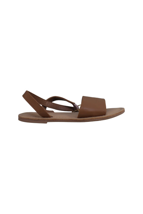 A Brown Sandals from Crewcuts in size 6T for girl. (Back View)