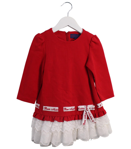 A Red Sweater Dresses from Nicholas & Bears in size 2T for girl. (Front View)
