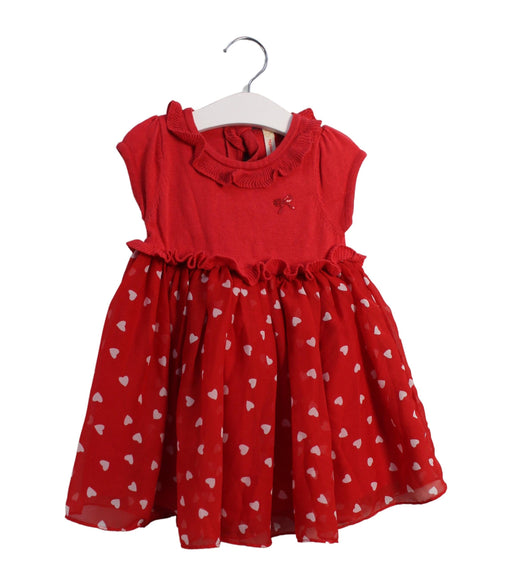 A Red Short Sleeve Dresses from Momonittu in size 2T for girl. (Front View)