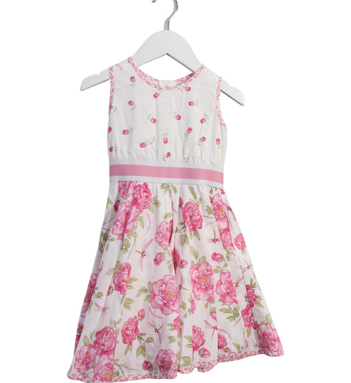 A Pink Sleeveless Dresses from Monnalisa in size 3T for girl. (Front View)