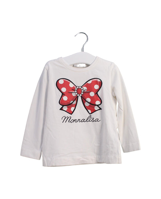 A White Long Sleeve Tops from Monnalisa in size 3T for girl. (Front View)