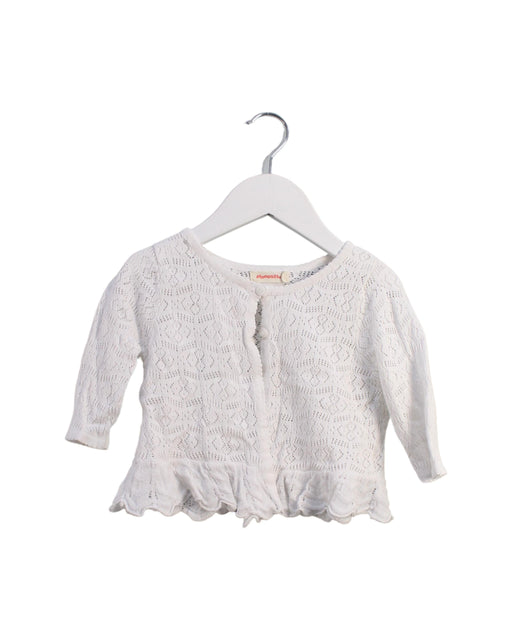 A White Cardigans from Momonittu in size 2T for girl. (Front View)