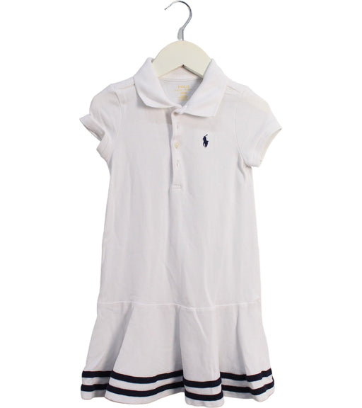 A White Short Sleeve Dresses from Polo Ralph Lauren in size 3T for girl. (Front View)