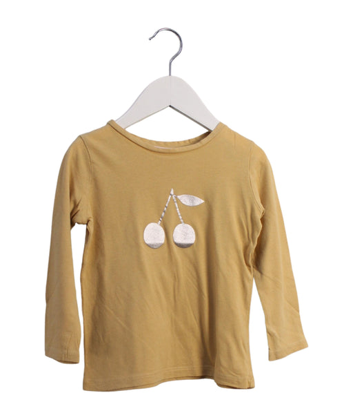 A Yellow Long Sleeve Tops from Bonpoint in size 3T for girl. (Front View)