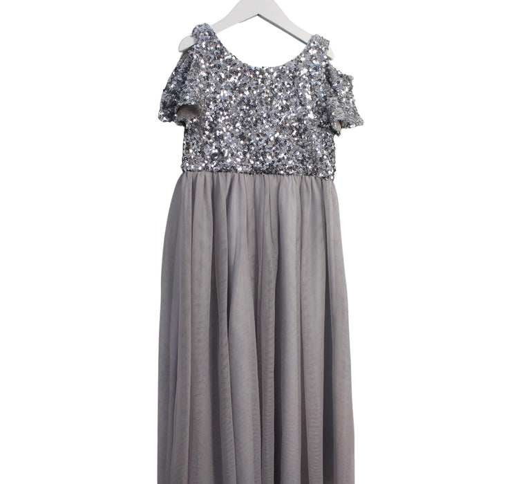 A Grey Short Sleeve Dresses from Monsoon in size 8Y for girl. (Front View)