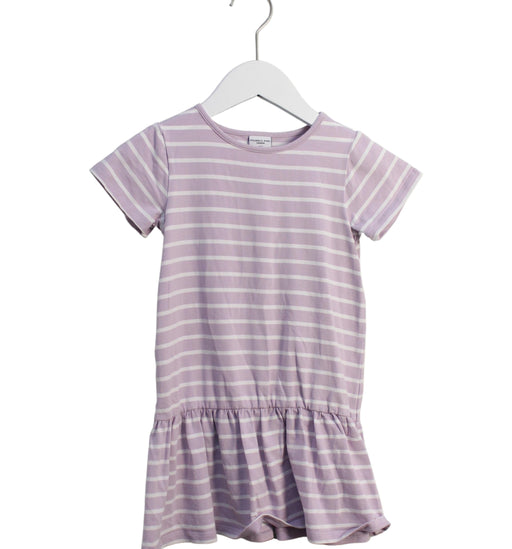 A Purple Short Sleeve Dresses from Polarn O. Pyret in size 4T for girl. (Front View)