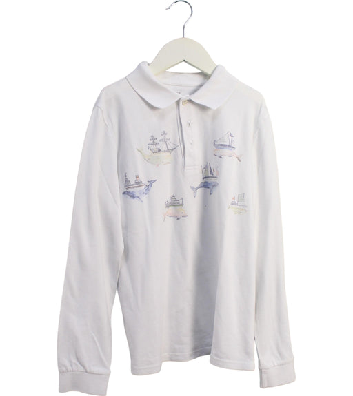 A White Long Sleeve Polos from Kingkow in size 12Y for boy. (Front View)
