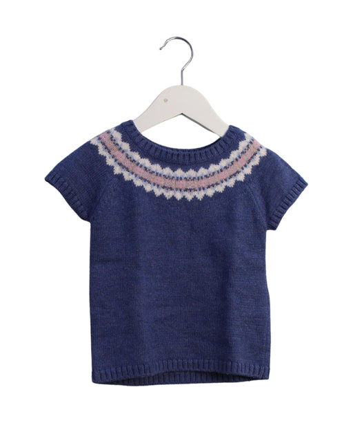 A Blue Knit Sweaters from Jacadi in size 4T for girl. (Front View)