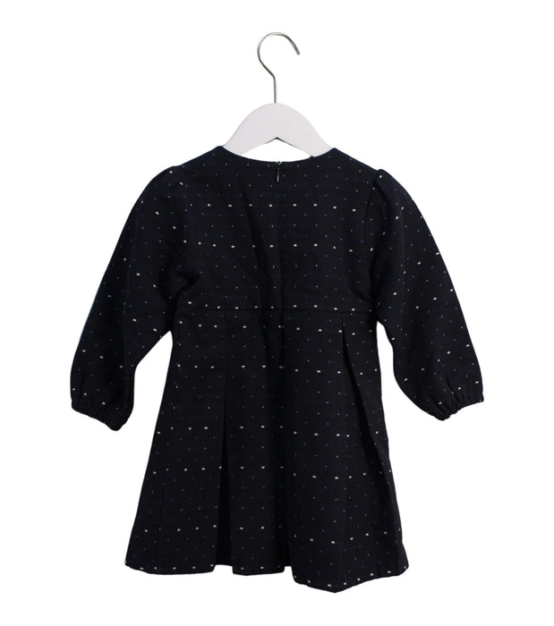 A Navy Long Sleeve Dresses from Chickeeduck in size 2T for girl. (Back View)