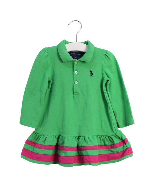 A Green Long Sleeve Dresses from Ralph Lauren in size 6-12M for girl. (Front View)
