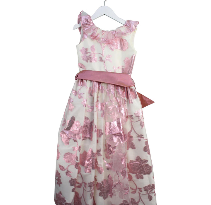 A Pink Sleeveless Dresses from Nicki Macfarlane in size 7Y for girl. (Front View)