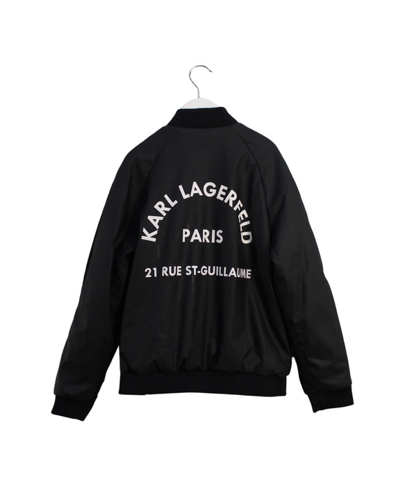 A Black Lightweight Jackets from Karl Lagerfeld in size 10Y for boy. (Back View)