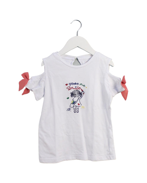 A White Short Sleeve Tops from Chickeeduck in size 7Y for girl. (Front View)