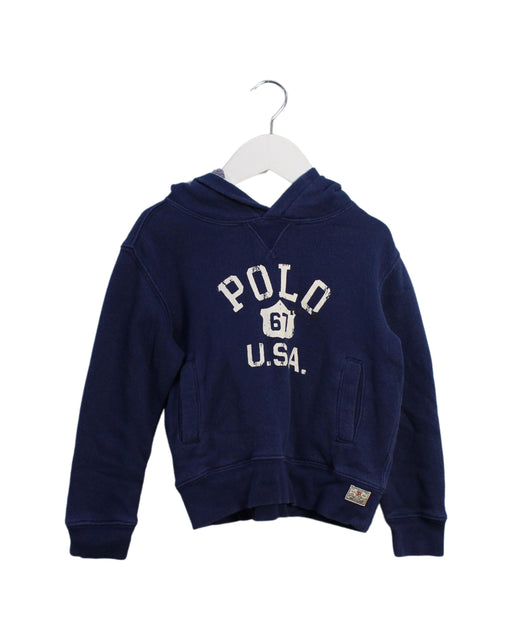 A Navy Hooded Sweatshirts from Polo Ralph Lauren in size 3T for boy. (Front View)