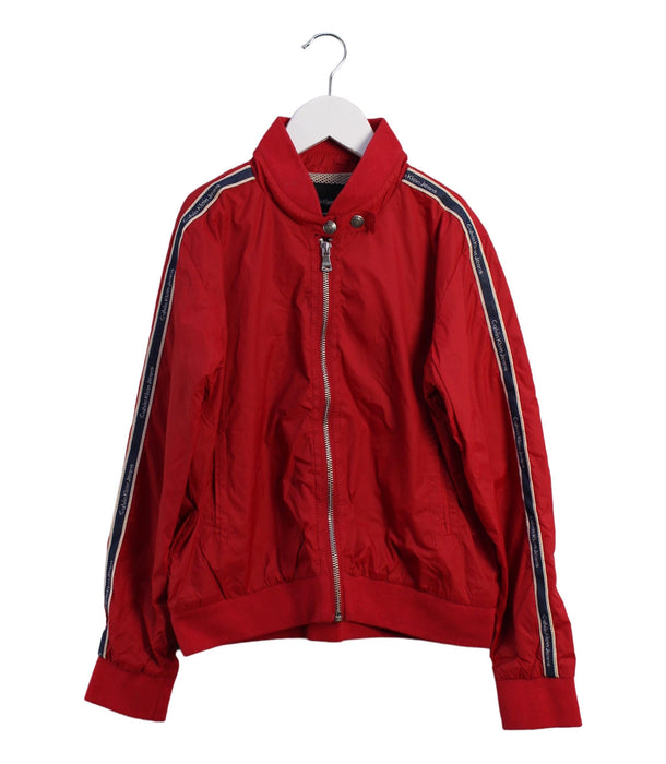 A Red Lightweight Jackets from Calvin Klein in size 10Y for boy. (Front View)