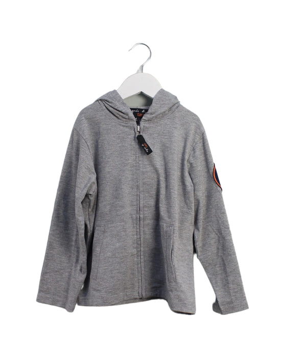 A Grey Zippered Sweatshirts from Agnes b. in size 6T for boy. (Front View)