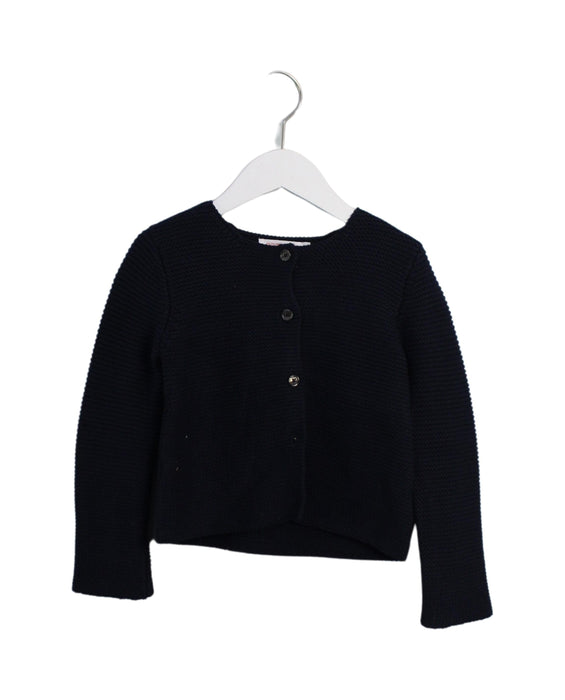 A Navy Cardigans from Monoprix in size 5T for girl. (Front View)