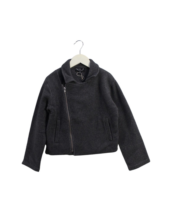 A Grey Lightweight Jackets from Agnes b. in size 8Y for boy. (Front View)