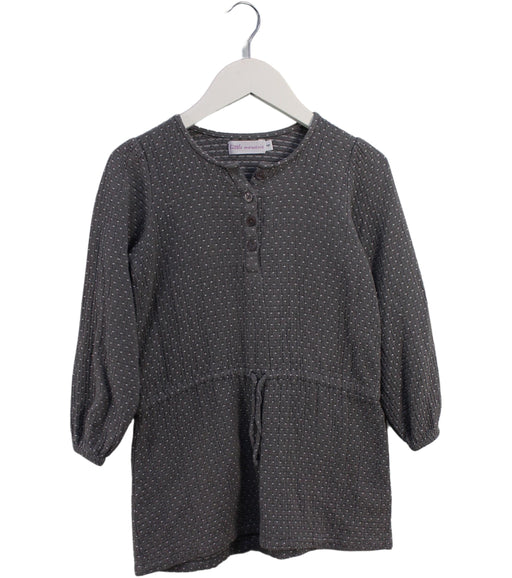 A Grey Long Sleeve Dresses from Little Mercerie in size 4T for girl. (Front View)