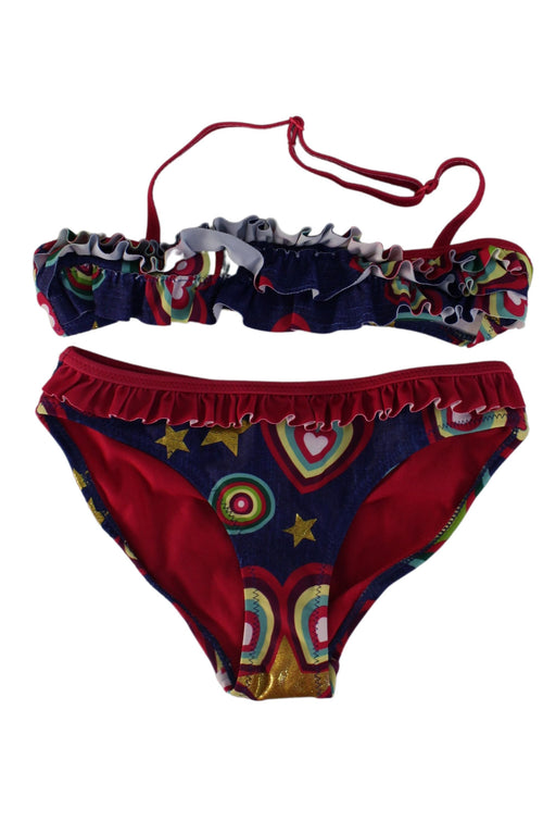 A Blue Bikinis from Desigual in size 6T for girl. (Front View)