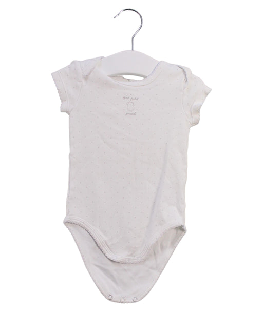 A White Short Sleeve Bodysuits from Jacadi in size 3-6M for girl. (Front View)